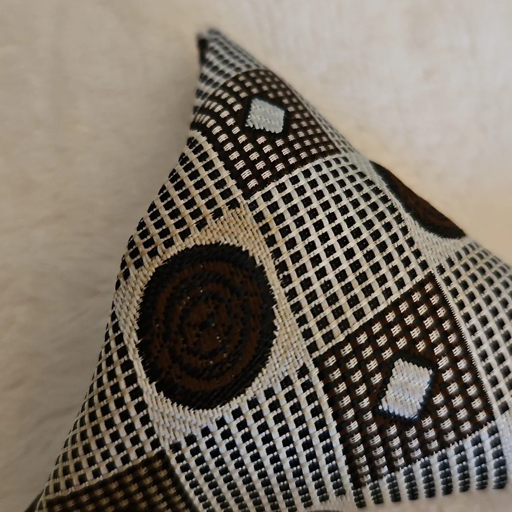 Vtg SEARS 1960s Brown and Silver Circle Atomic Patterned Wide Clip-on Tie